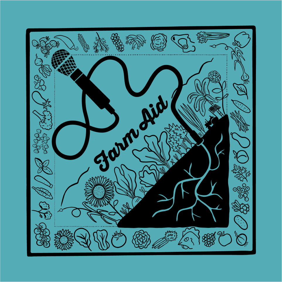 Farm Aid Organic Blue Bandana