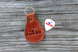 Farm Aid Leather Key Fob with Guitar Pick