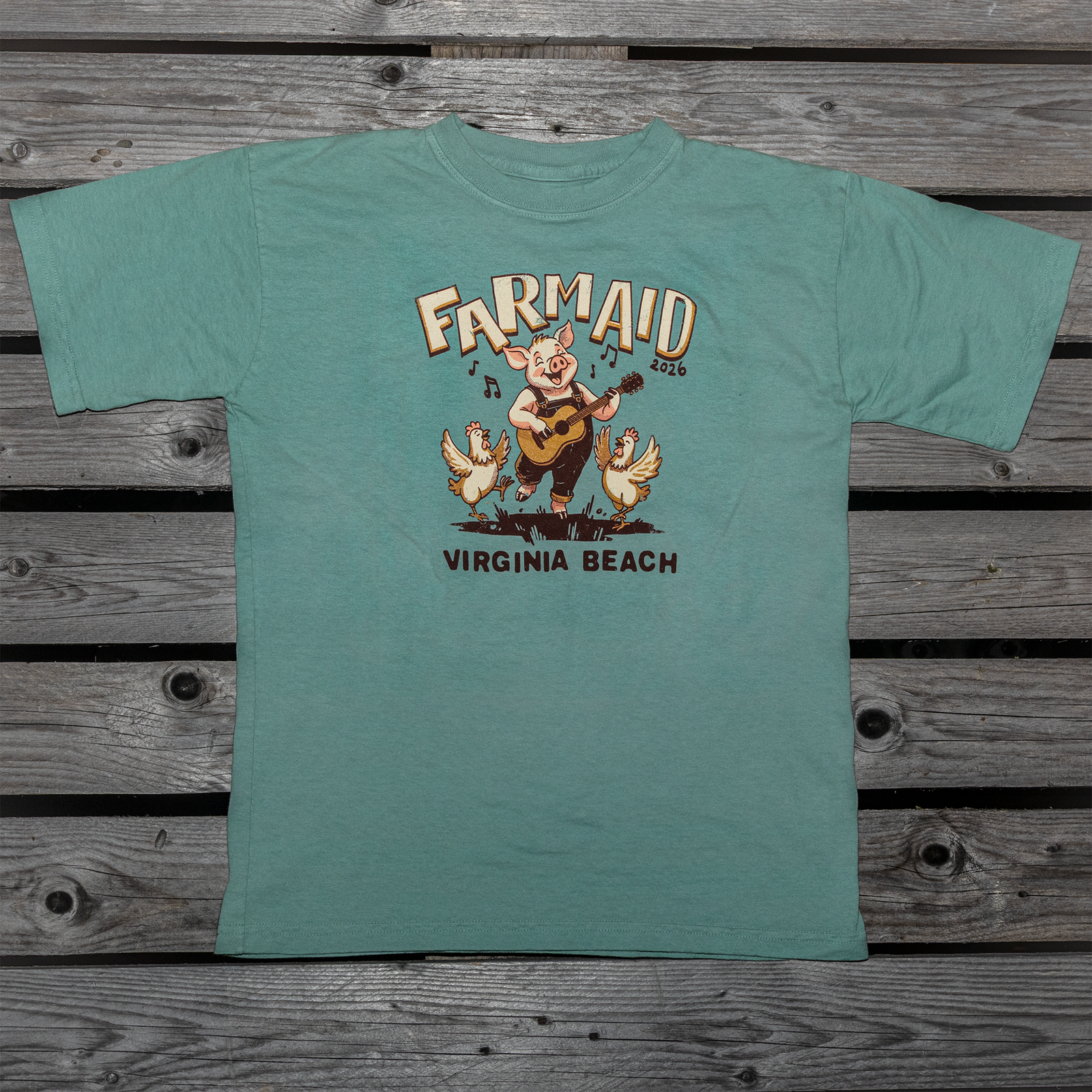 Farm Aid 2026 Pluckin’ Piggy Kids Organic Tee
