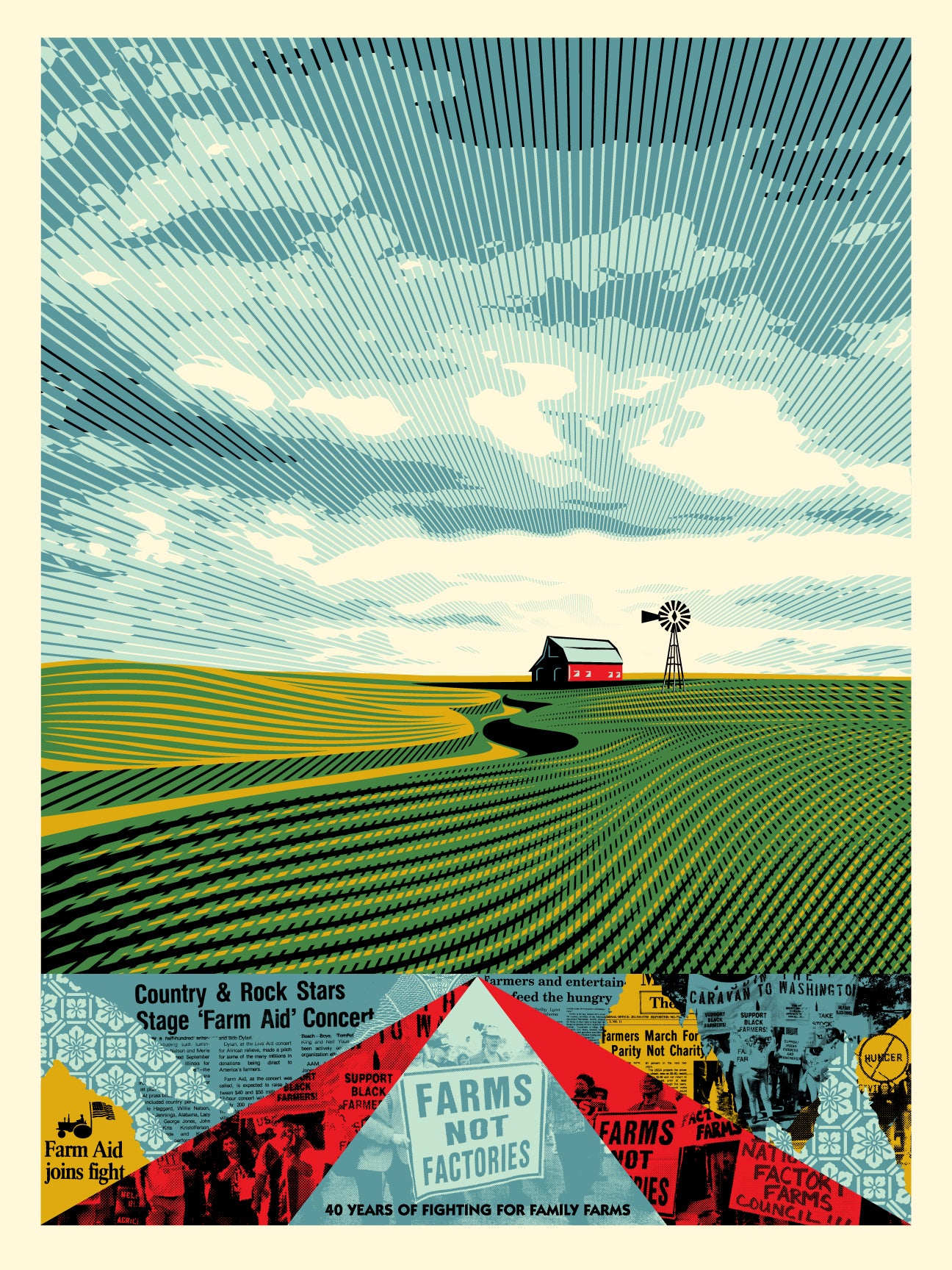 "Farms Not Factories" Print from Shepard Fairey
