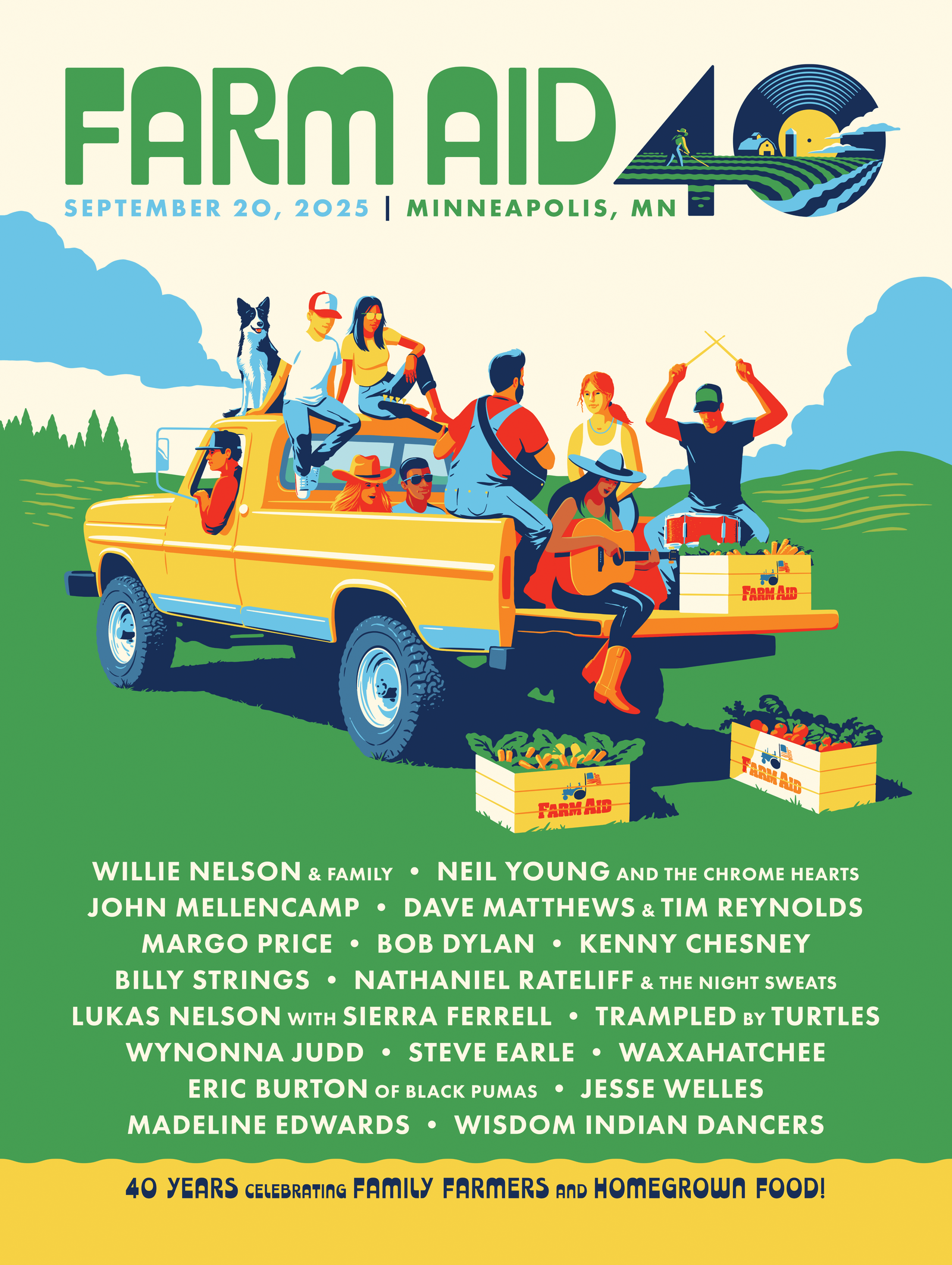 Farm Aid 40 Festival Lineup Poster
