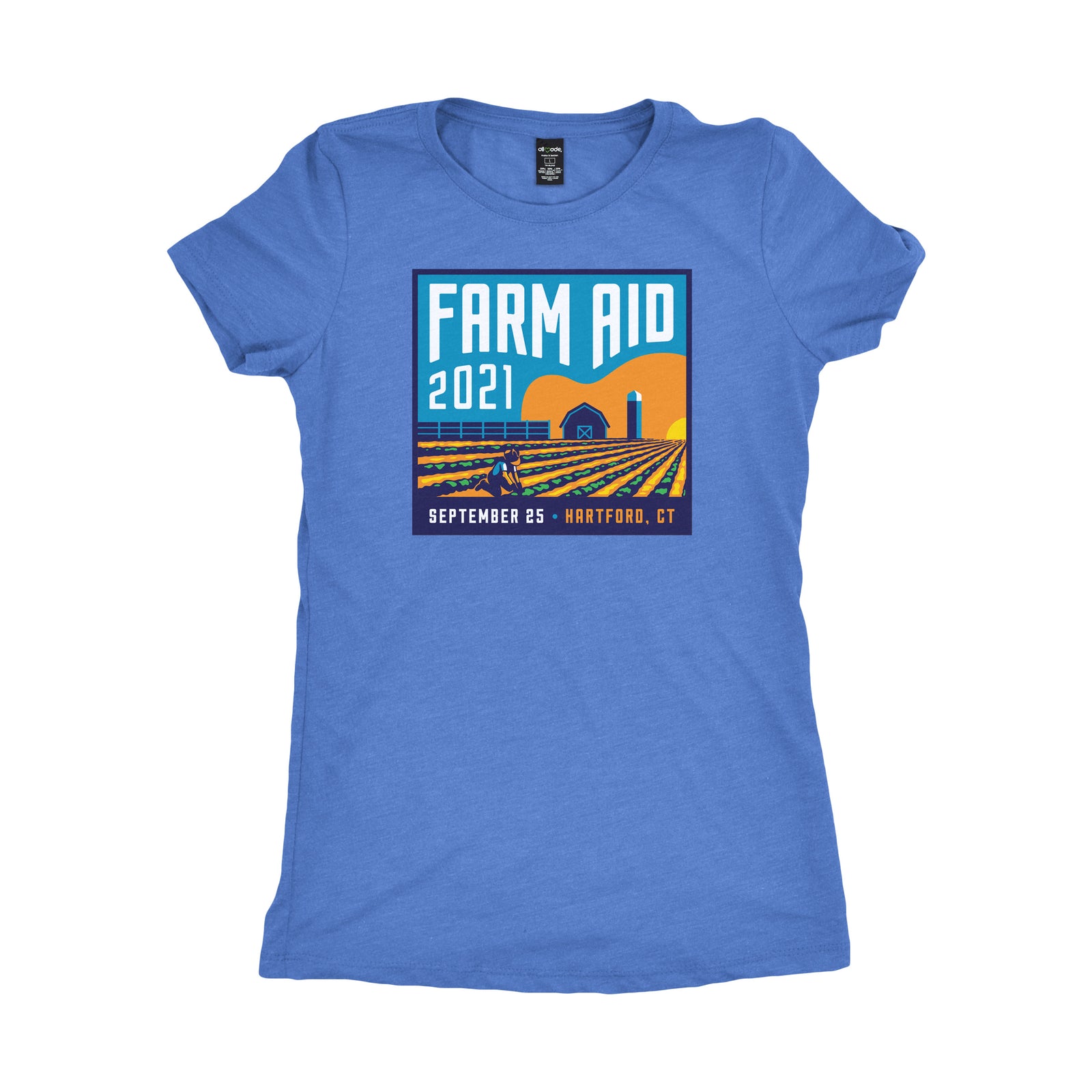Farm Aid 2021 Women's Concert Logo Tee- Azure Blue