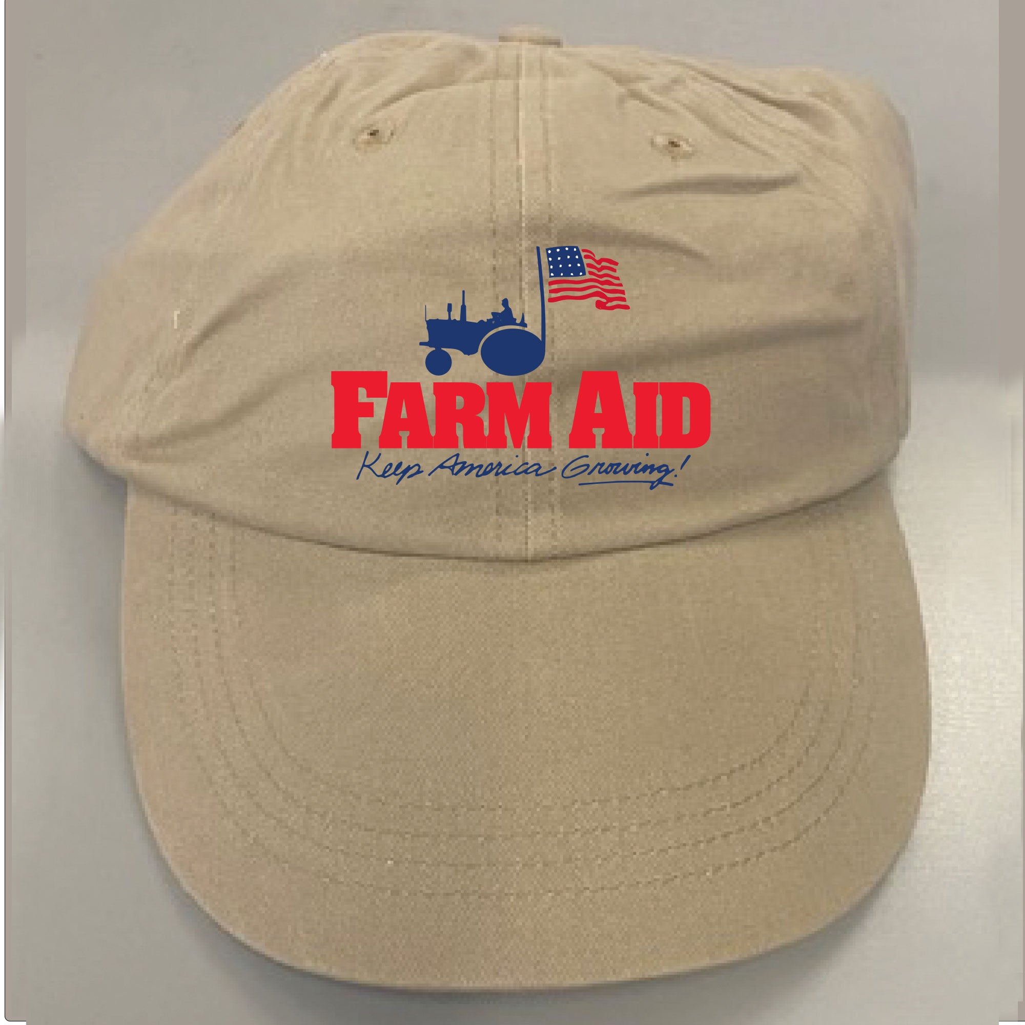 Farm Aid Tractor Logo Khaki Dad Hat